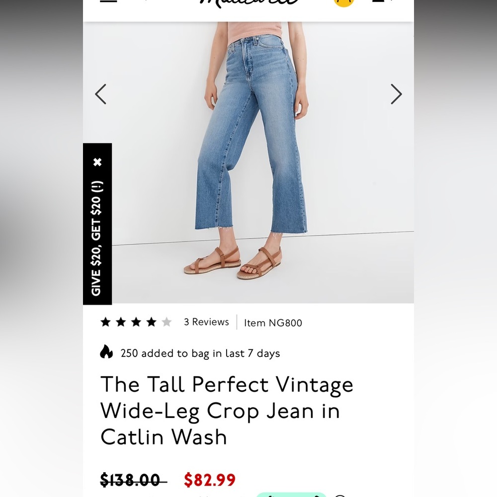 Perfect Vintage Wide Leg Crop Jean